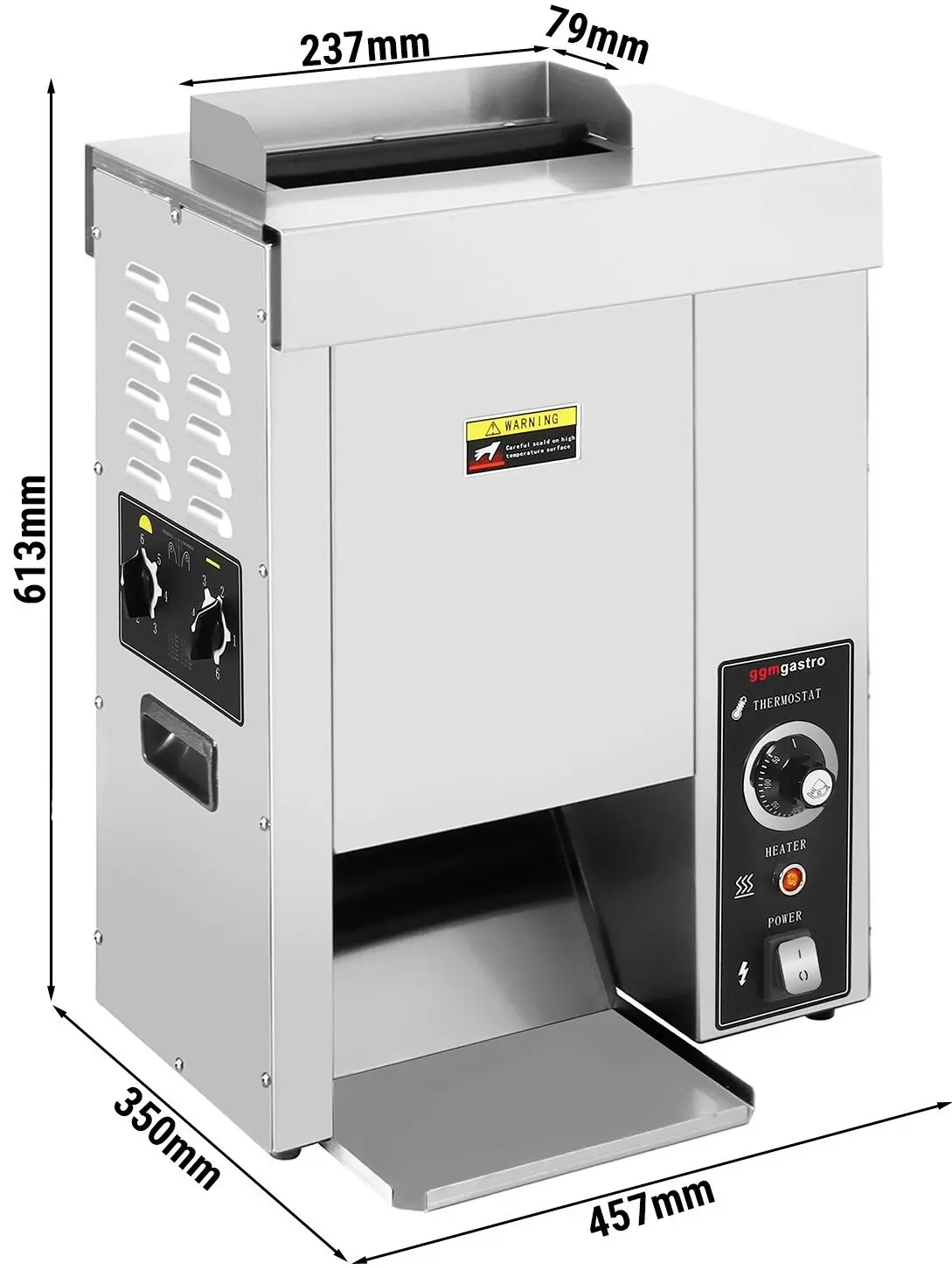Тостер вертикальный GGM Gastro DTM1 (Inox) - 11