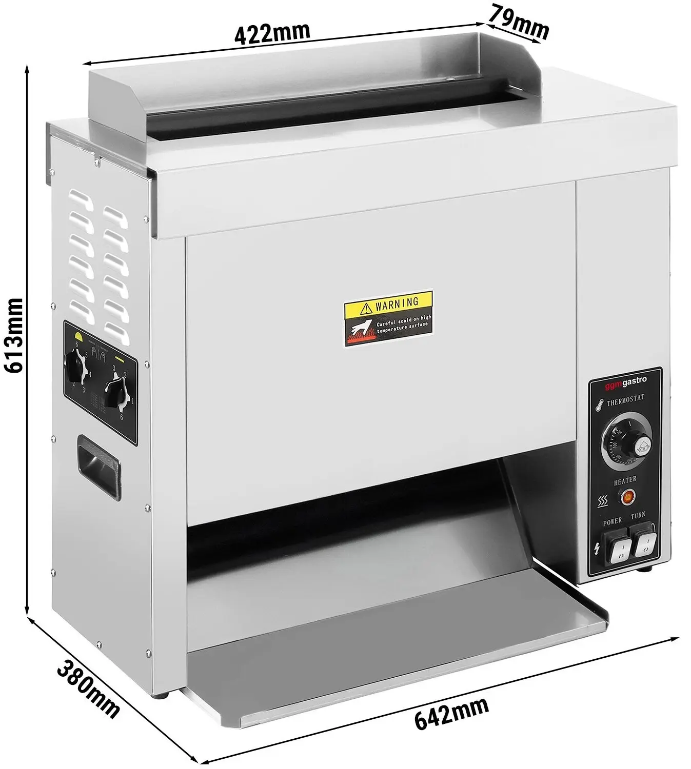 Тостер вертикальный GGM Gastro DTM2 (Inox) - 10