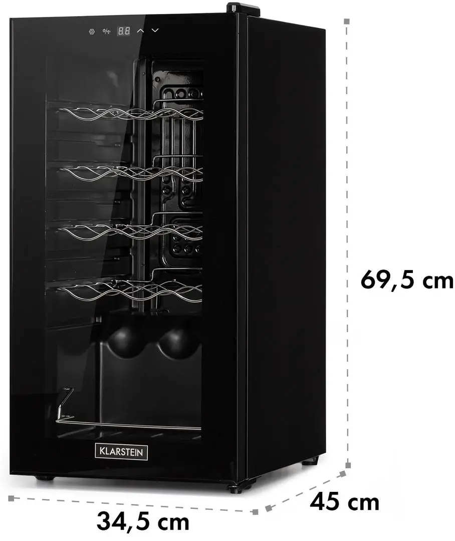 Vitrina de vinuri Klarstein Shiraz 15 Slim Uno 10035025 (Black)