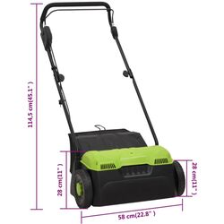 Aerator-scarificator electric VidaXL 93808 (Black/Green) Thumb