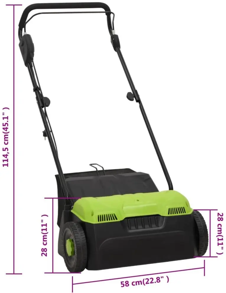Aerator-scarificator electric VidaXL 93808 (Black/Green)