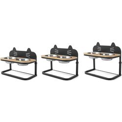 Bol dublu pentru animale Costway PV10015 (Black/Natural) Thumb