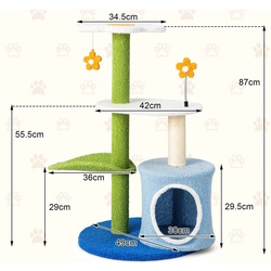 Ansamblu de joaca pentru pisici Costway PV10084BL (Blue/Green) Thumb