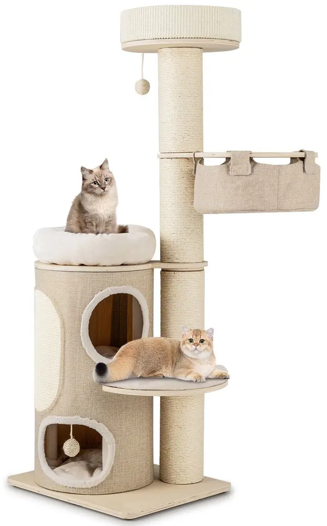 Ansamblu de joaca pentru pisici Costway PV10145NA (Natural)