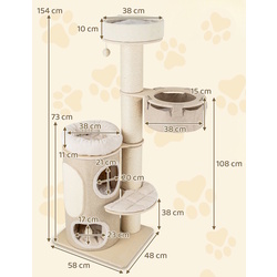 Ansamblu de joaca pentru pisici Costway PV10145NA (Natural) Thumb