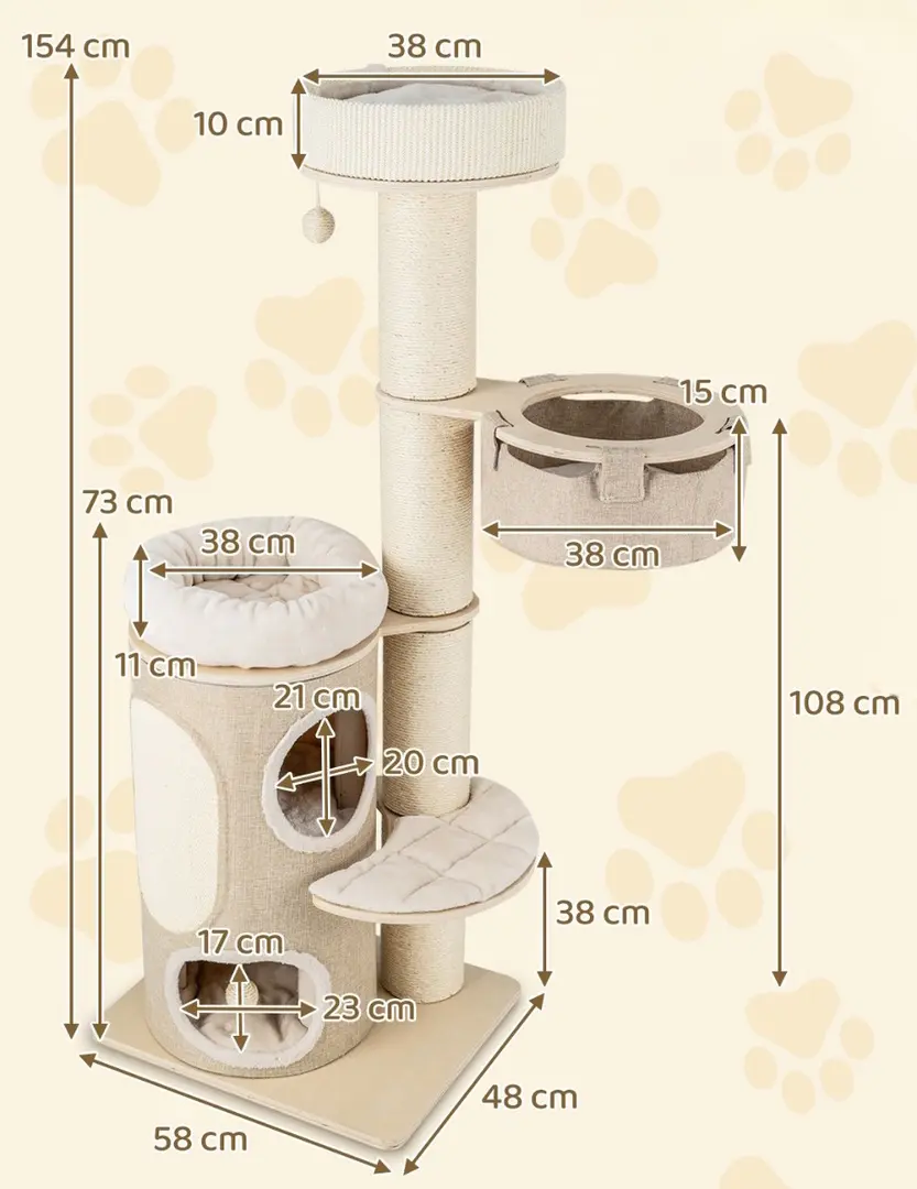 Ansamblu de joaca pentru pisici Costway PV10145NA (Natural)