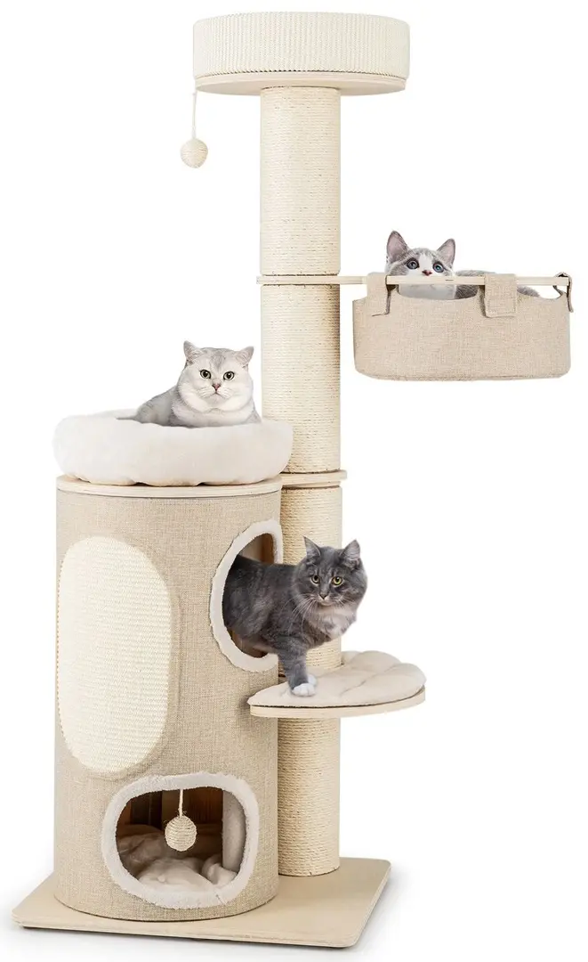 Ansamblu de joaca pentru pisici Costway PV10145NA (Natural)