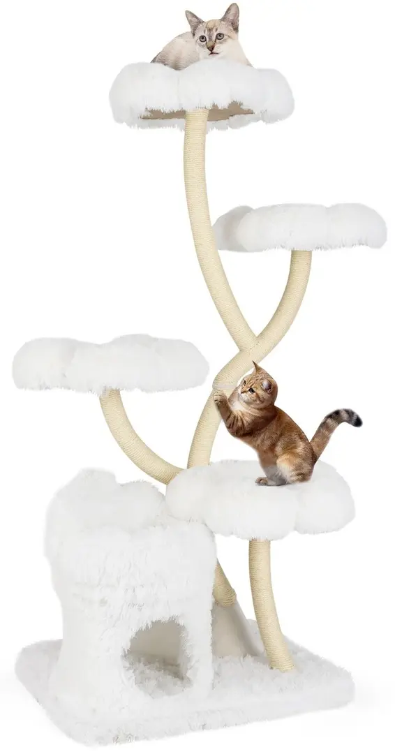 Ansamblu de joaca pentru pisici Costway PV10226BE (White)