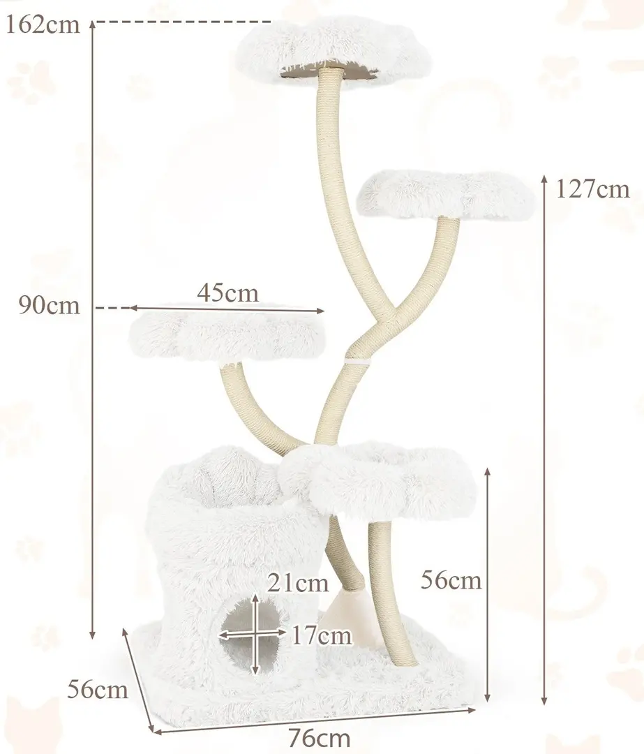 Ansamblu de joaca pentru pisici Costway PV10226BE (White)