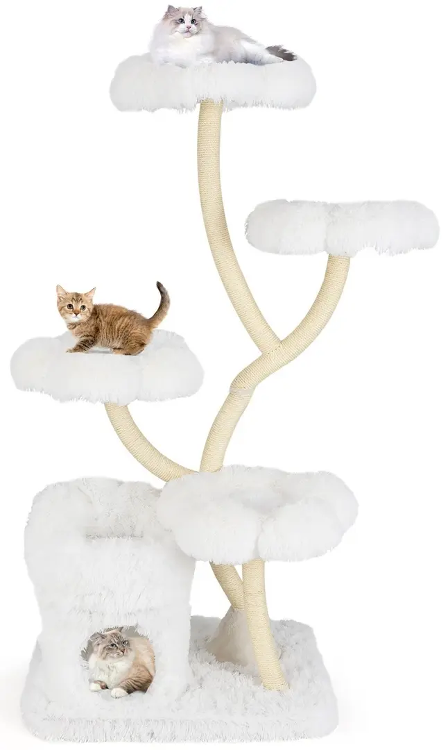 Ansamblu de joaca pentru pisici Costway PV10226BE (White)