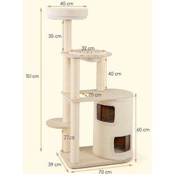 Ansamblu de joaca pentru pisici Costway PV10301NA (Natural/White) Thumb