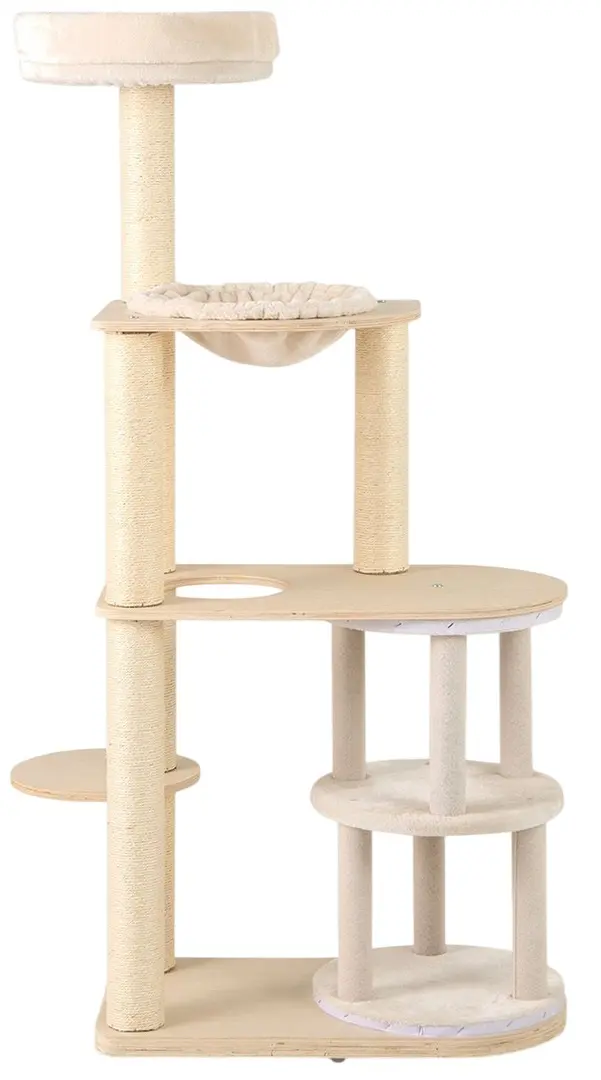 Ansamblu de joaca pentru pisici Costway PV10301NA (Natural/White)