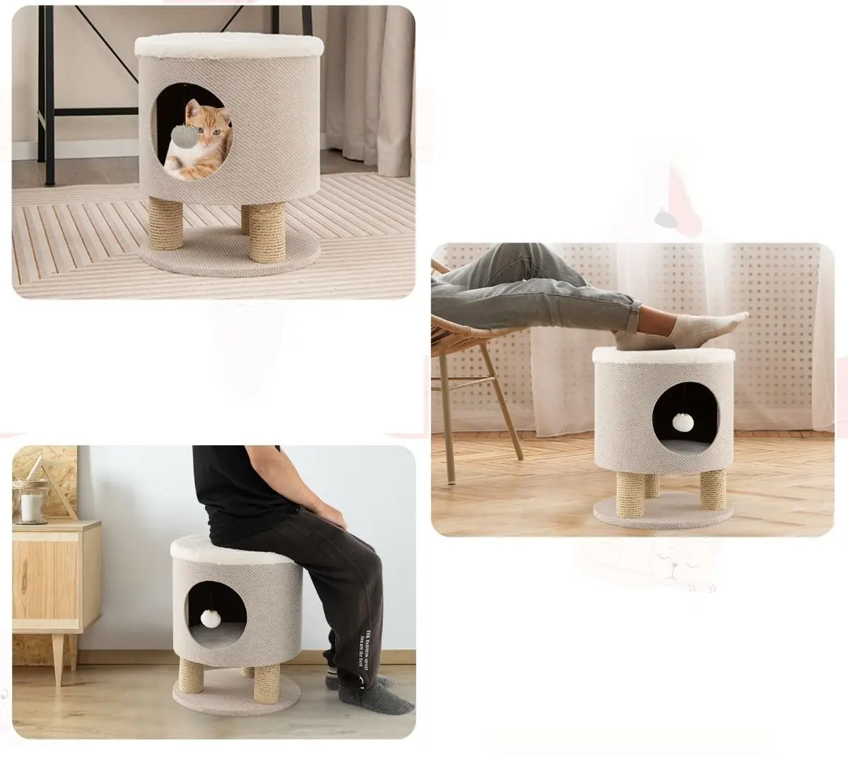 Pat cu zgarietor Costway PV10098BE (Beige)