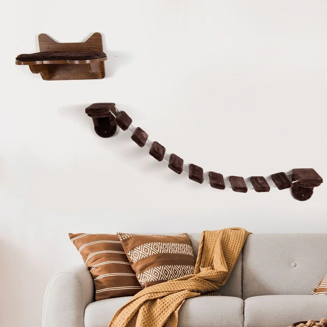 Лежанка с мостиком для кошек Costway PS7430BN (Brown) - 3