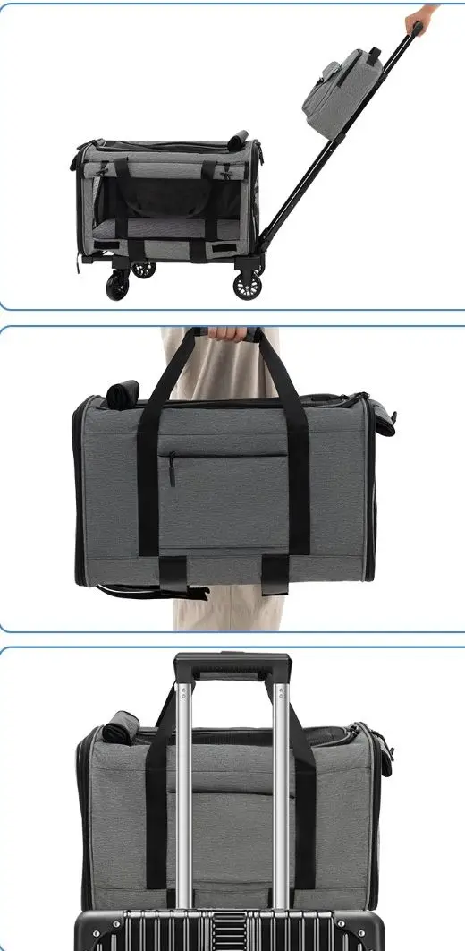 Purtator pentru animale pe roti Costway PV10093GR (Grey) - 2