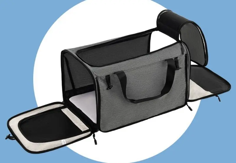 Purtator pentru animale pe roti Costway PV10093GR (Grey) - 5