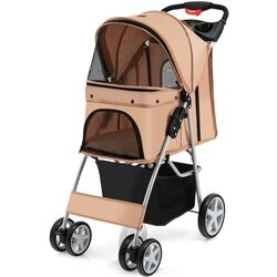 Carucior pliabil pentru transportarea animalelor Costway PW10039BE (Beige)