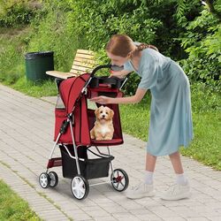 Складная коляска для переноски животных Costway PW10039RD (Red) Thumb