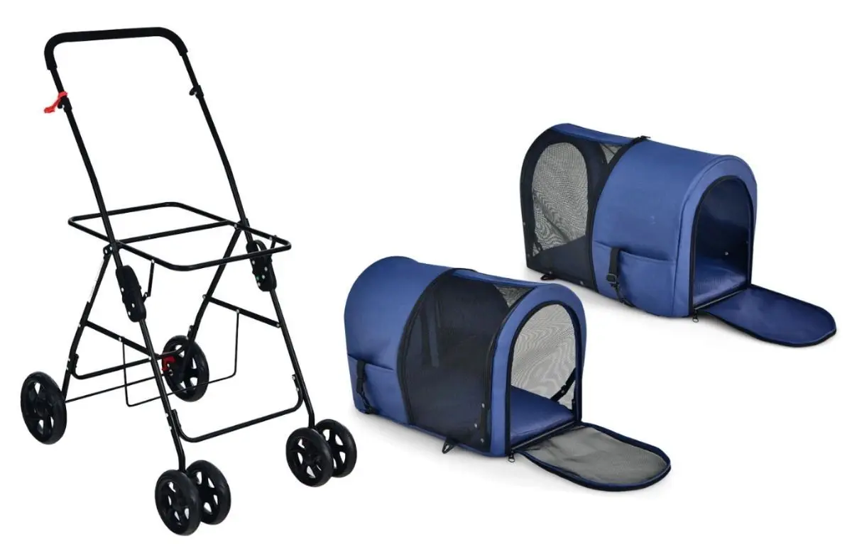 Складная коляска для переноски животных Costway PW10040NY (Navy Blue)