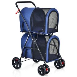 Carucior pliabil pentru transportarea animalelor Costway PW10040NY (Navy Blue)