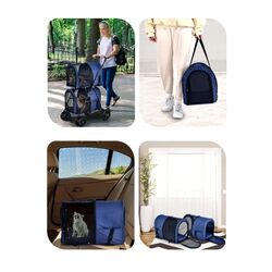 Складная коляска для переноски животных Costway PW10040NY (Navy Blue) Thumb