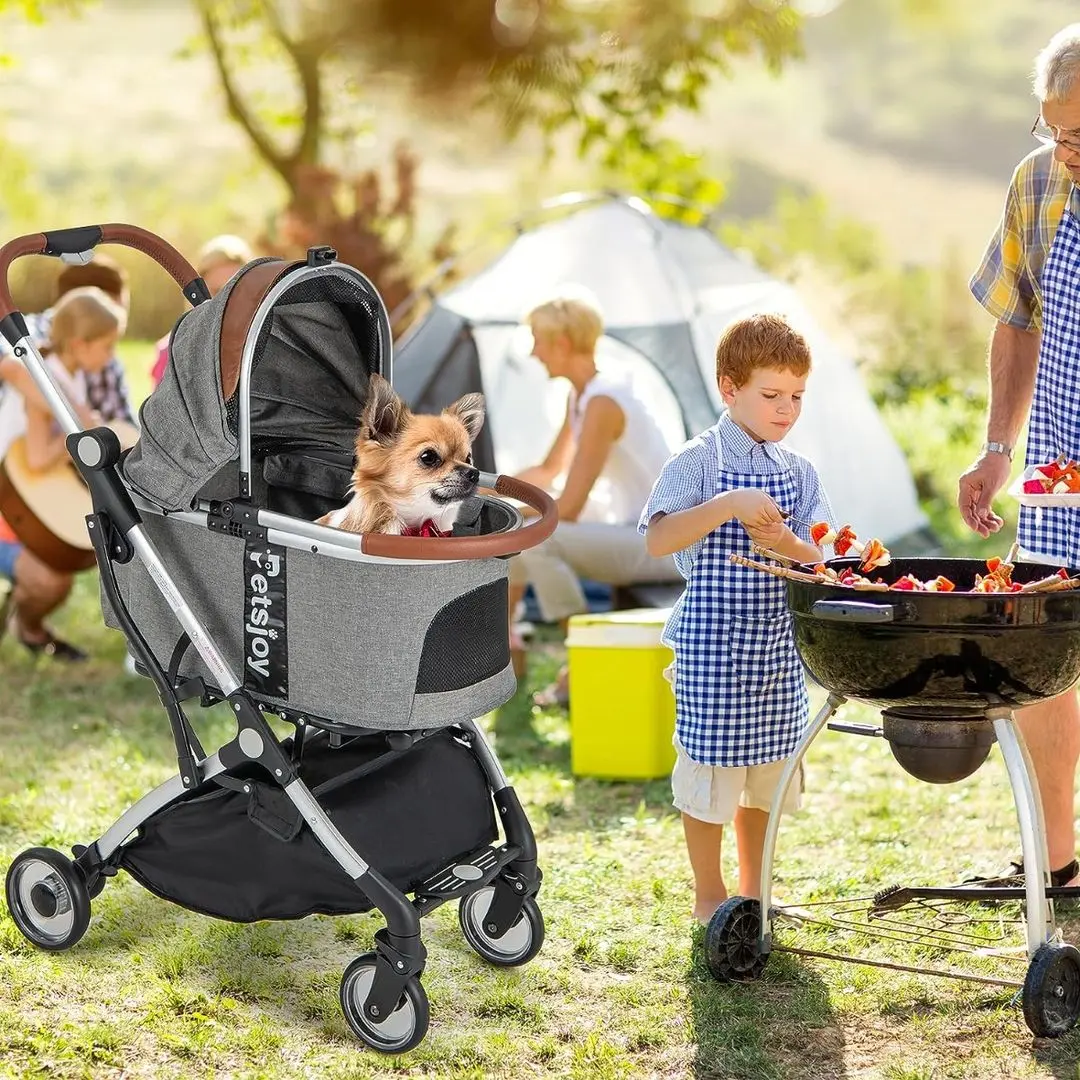 Carucior pliabil pentru transportarea animalelor Costway PW10048GR (Grey) - 4