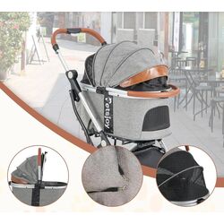 Carucior pliabil pentru transportarea animalelor Costway PW10048GR (Grey) Thumb