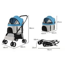 Складная коляска для переноски животных Costway PW10073BL (Blue) Thumb