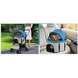 Складная коляска для переноски животных Costway PW10073BL (Blue) Thumb