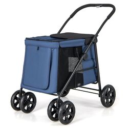 Carucior pliabil pentru transportarea animalelor Costway PW10074BL (Blue)