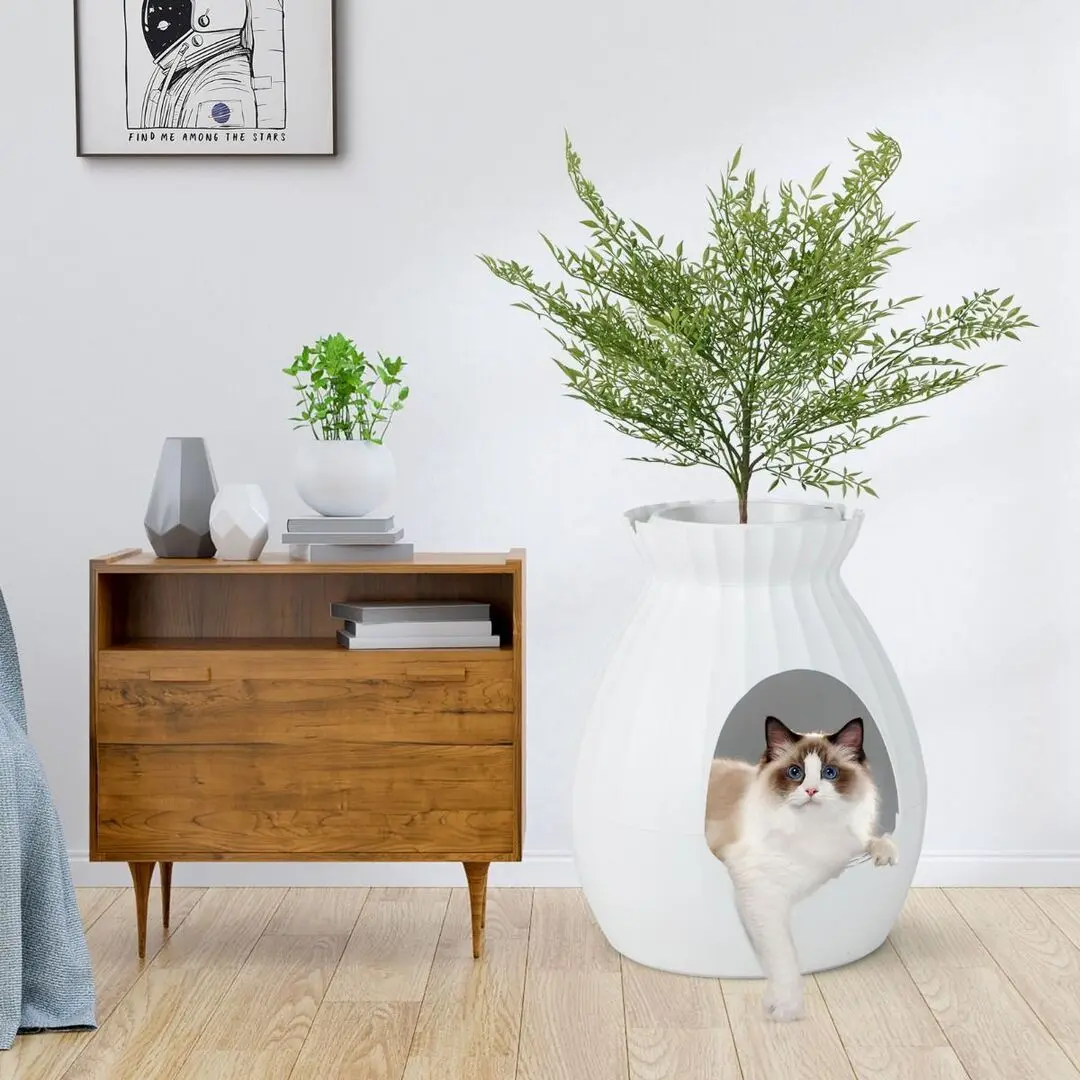 Туалет с удалением запахов для кошек Costway PV10140DE-WH (White) - 6
