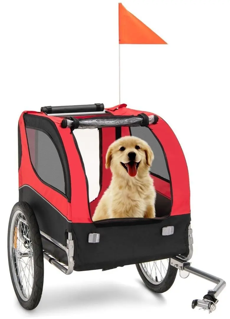 Remorca de bicicleta pentru animale Costway PW10028RE (Red)