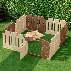 Защитный барьер для собак Costway PW10056CF (Brown) Thumb