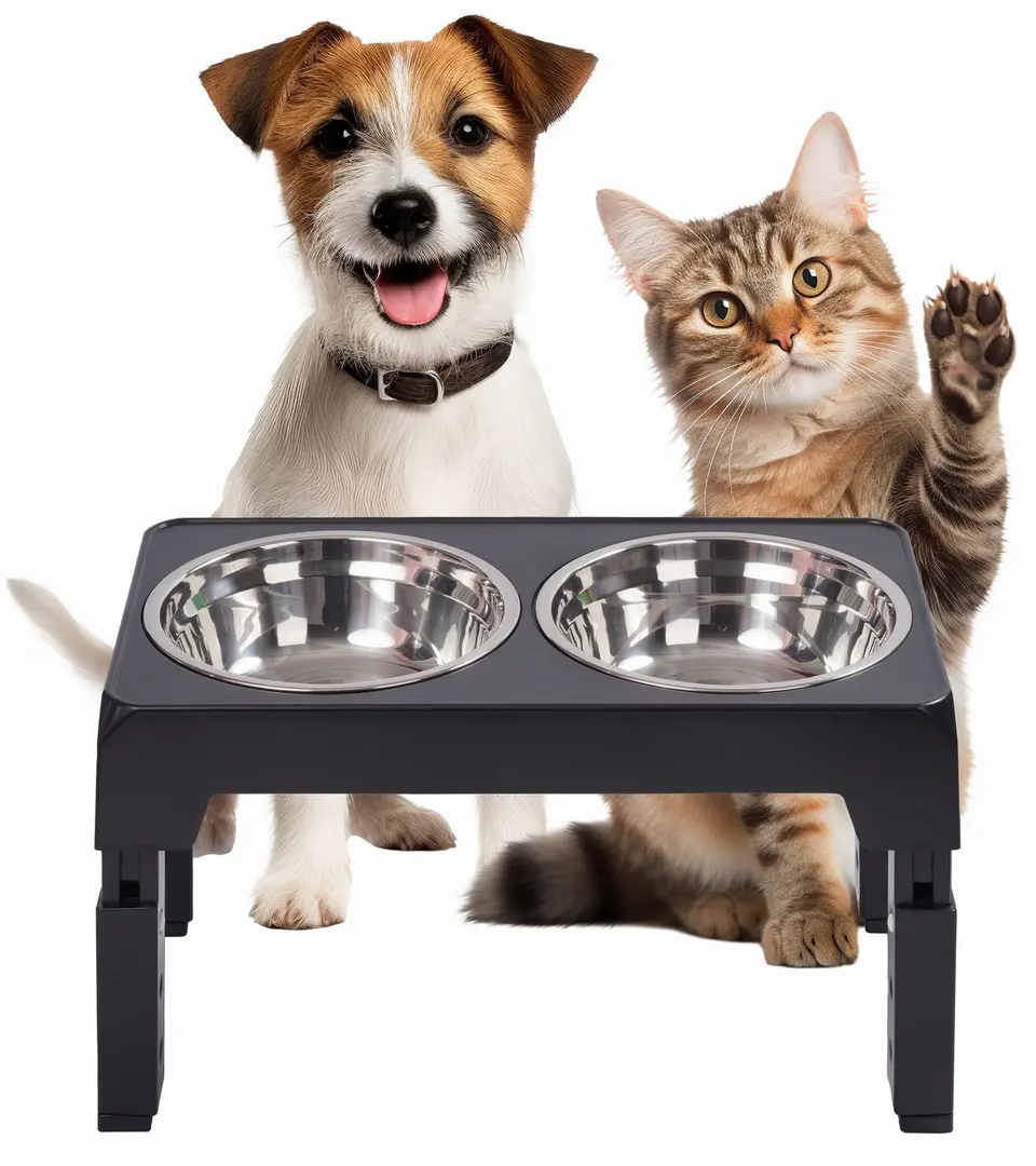 Bol dublu pentru animale Jumi CD-321151 (Grey)