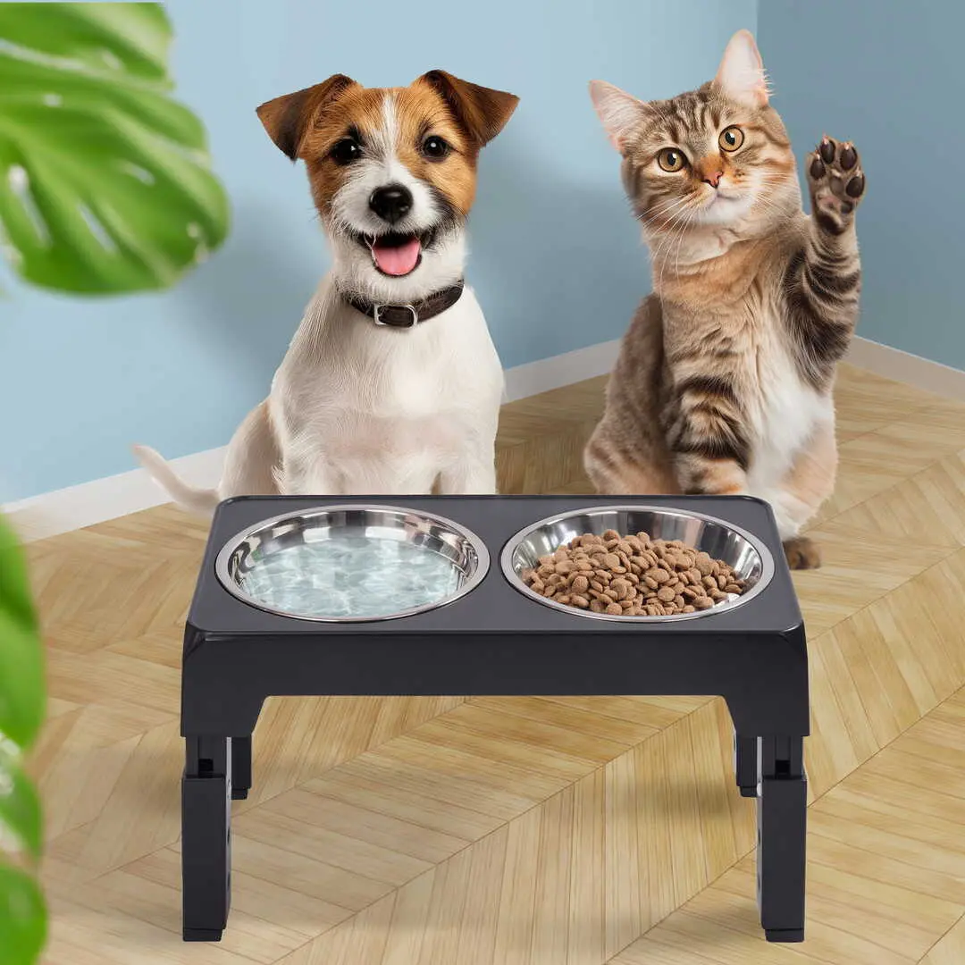 Bol dublu pentru animale Jumi CD-321151 (Grey)