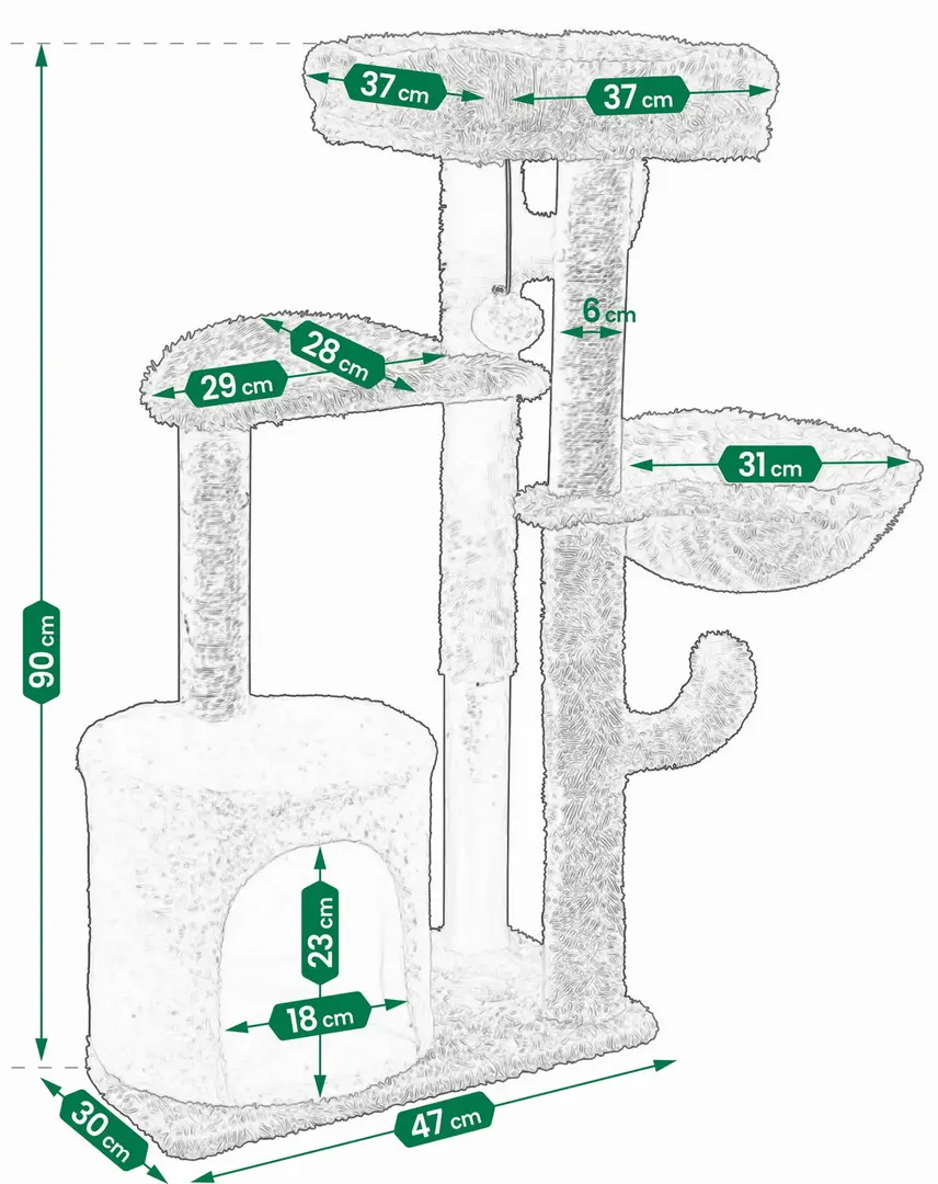 Ansamblu de joaca pentru pisici Jumi CD-264946 (Green/Orange) - 6