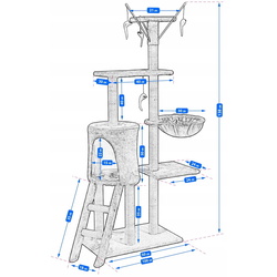 Ansamblu de joaca pentru pisici Jumi CD-264960 (Grey/White) Thumb