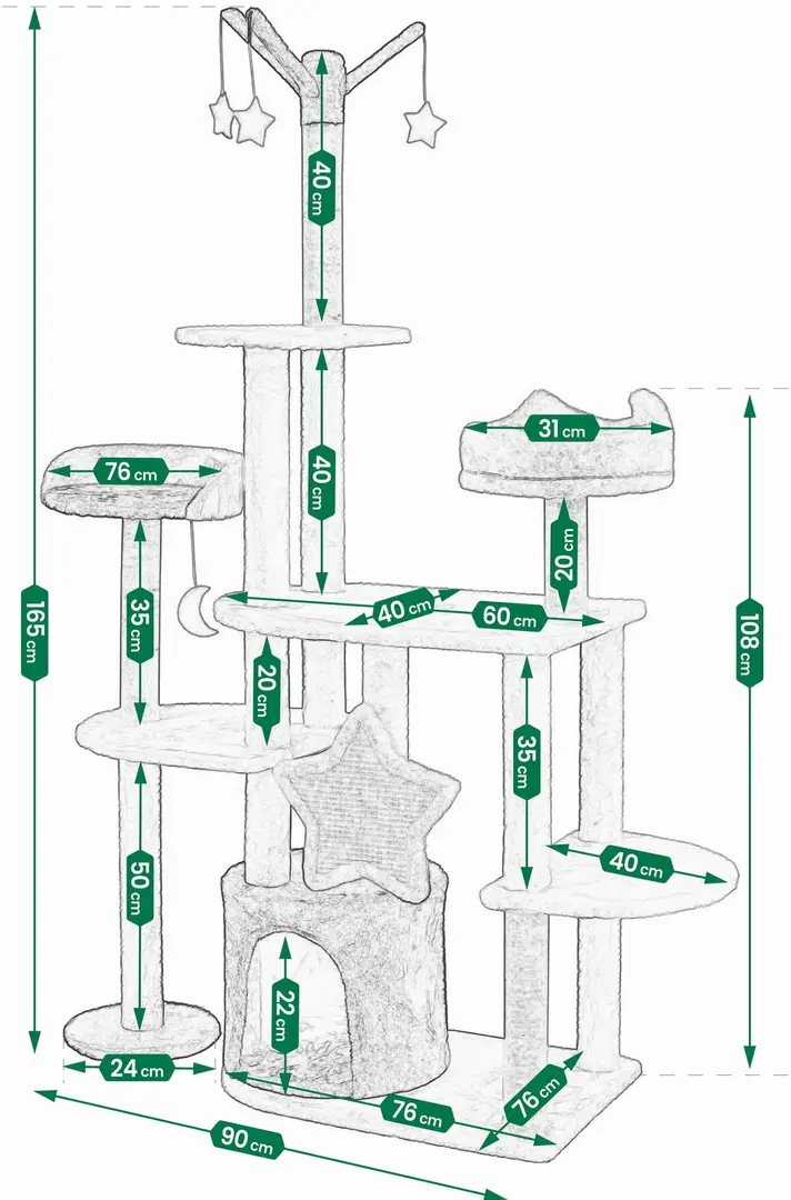Ansamblu de joaca pentru pisici Jumi CD-320437 (Beige) - 6