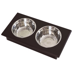 Bol dublu pentru animale PawHut D08-021CF (Brown) Thumb