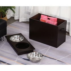 Bol dublu pentru animale PawHut D08-021CF (Brown) Thumb