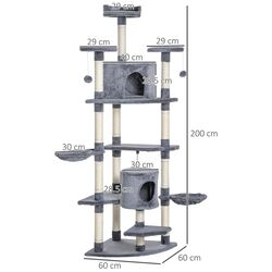 Ansamblu de joaca pentru pisici PawHut D30-023V01 (Grey) Thumb