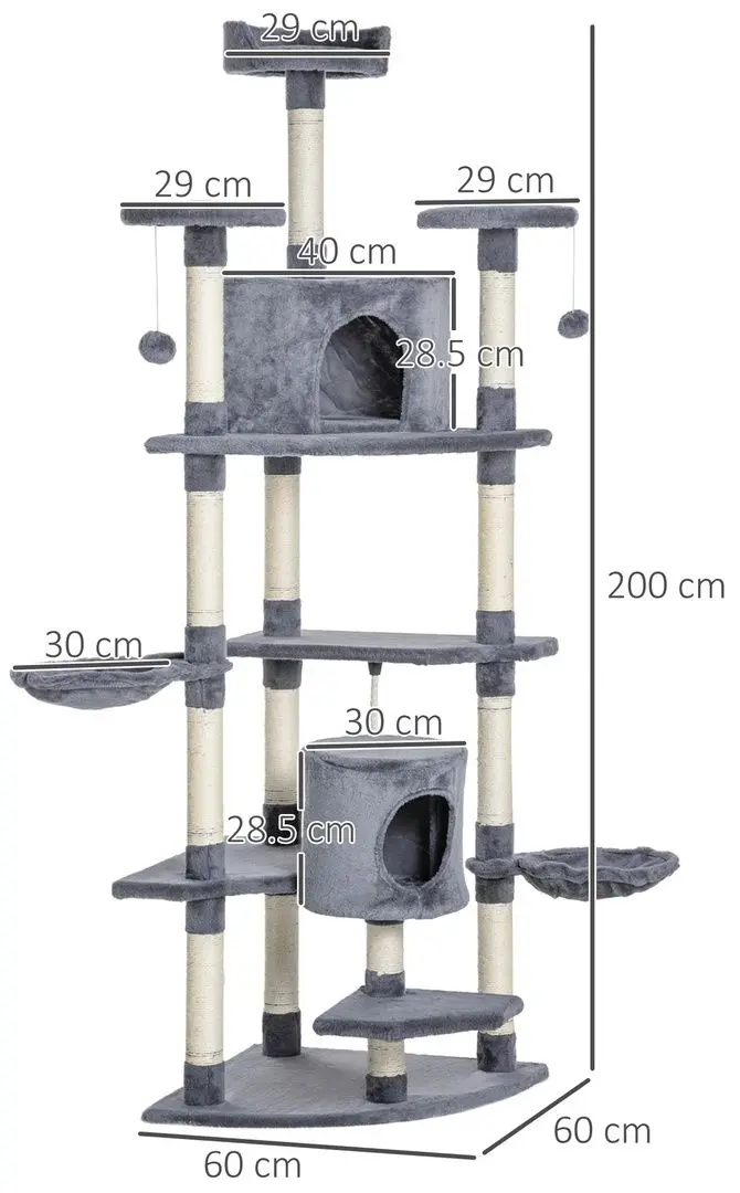 Ansamblu de joaca pentru pisici PawHut D30-023V01 (Grey)