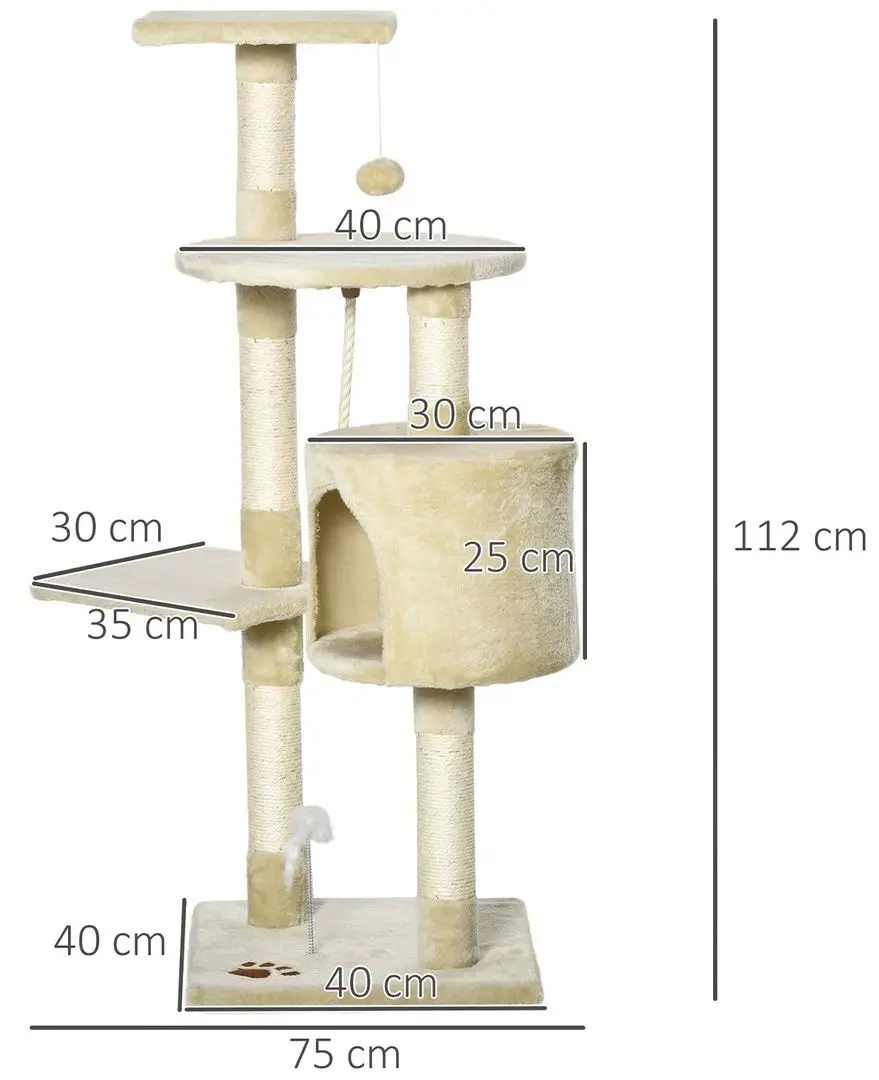 Игровой комплекс для кошек PawHut D30-035 (Beige)