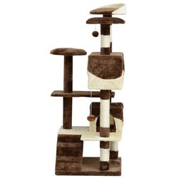 Игровой комплекс для кошек PawHut D30-091CF (Brown/White) Thumb