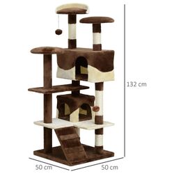 Игровой комплекс для кошек PawHut D30-091CF (Brown/White) Thumb