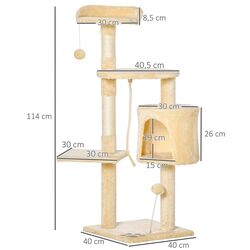 Ansamblu de joaca pentru pisici PawHut D30-167 (Beige) Thumb