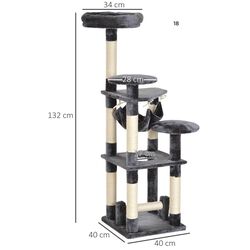 Игровой комплекс для кошек PawHut D30-201 (Grey) Thumb