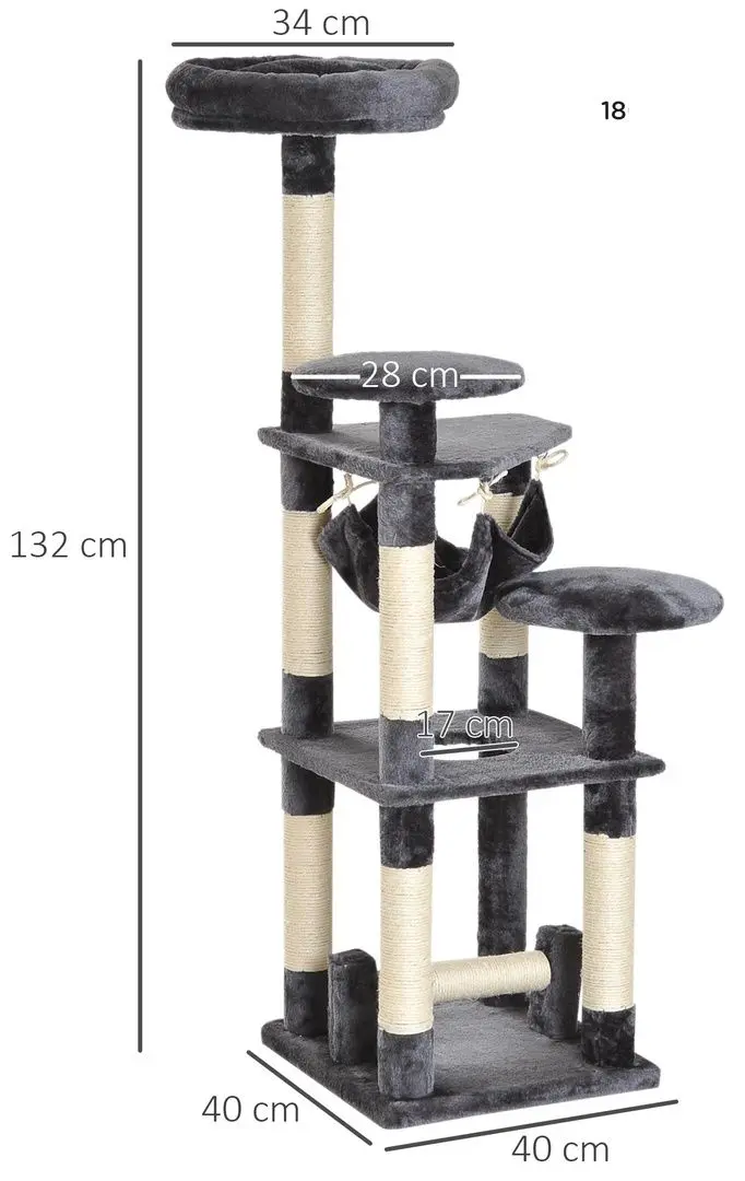 Игровой комплекс для кошек PawHut D30-201 (Grey)