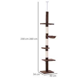 Ansamblu de joaca pentru pisici PawHut D30-209BN (Brown/White) Thumb