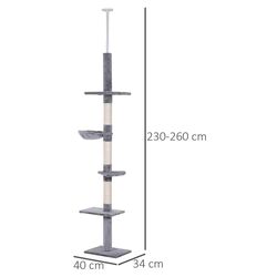 Ansamblu de joaca pentru pisici PawHut D30-209GY (Grey/White) Thumb